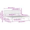vidaXL Bedframe met Gevoerd Hoofdgedeelte Zwart 200 x 200 cm