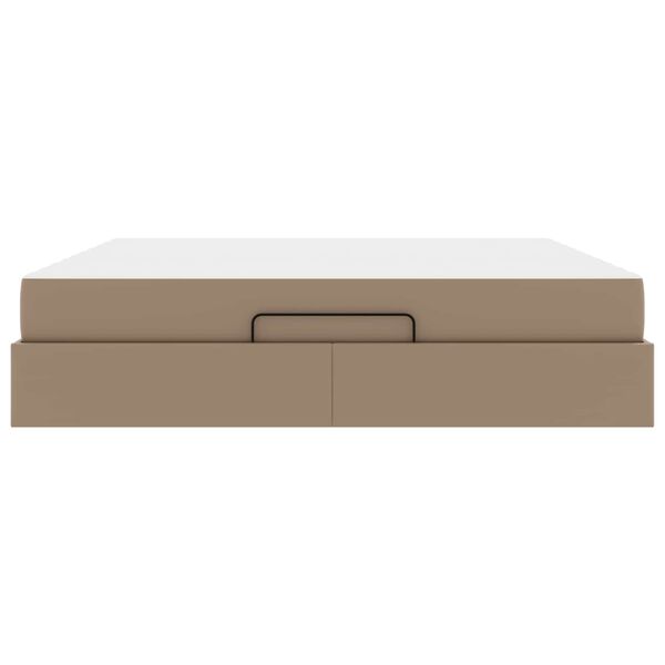 vidaXL Bedframe met matras met matras 2 pcs Tan PVC