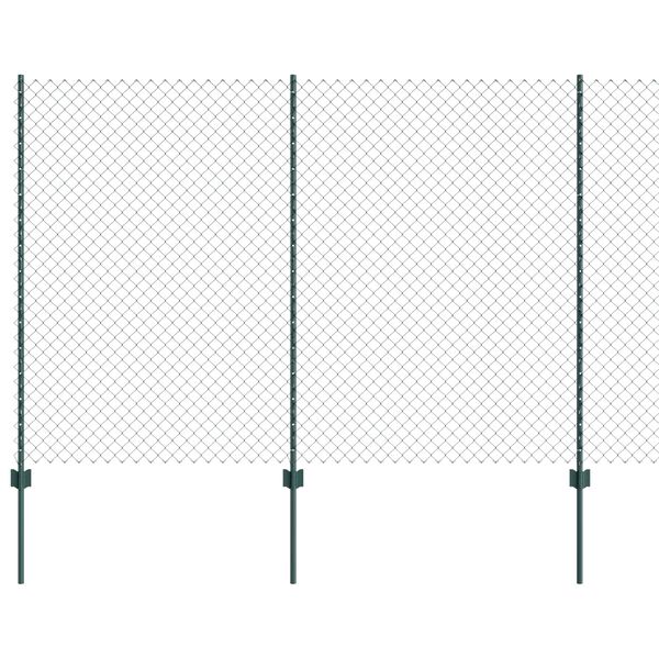 vidaXL Hek met Paal Groen 1,6 x 10 m Staal en PVC