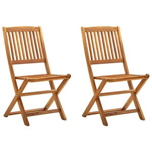 vidaXL Opklapbare stoelen, 2 stuks, massief acaciahout