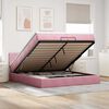 vidaXL Ottoman bed met matras 200x200 cm fluweel roze