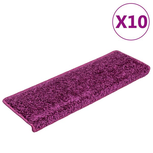 vidaXL Trapmatten 10 st 65x21x4 cm Violet Rechthoekige Rand