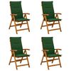 vidaXL Recliner Tuinstoelen 4 st Naturel Massief Acaciahout