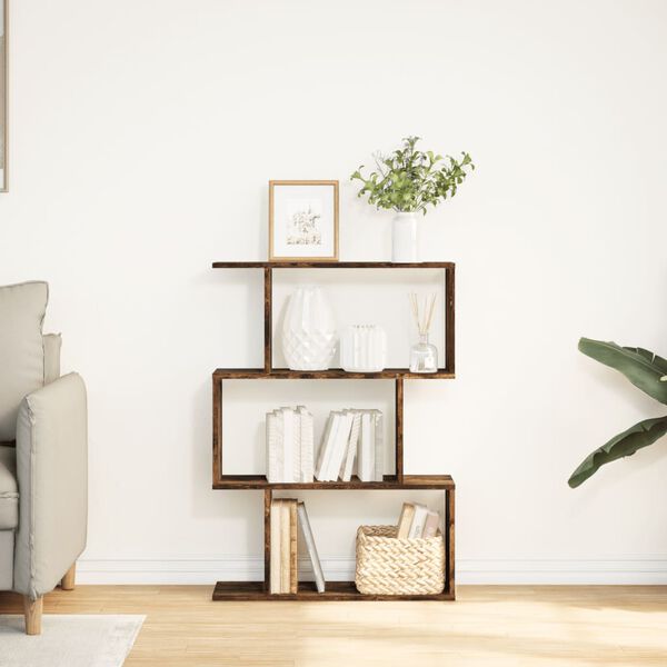 vidaXL Kamerscherm / boekenkast 3-laags 70x24x97 cm hout gerookt eik