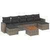 vidaXL 8-delige Loungeset met kussens poly rattan grijs