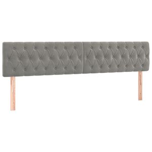 vidaXL Hoofdborden 200x7x78/88 cm fluweel lichtgrijs