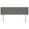 vidaXL Hoofdbord met randen 147x16x78/88 cm stof donkergrijs
