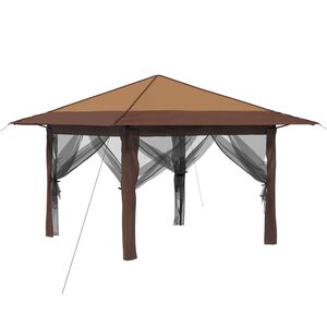 vidaXL Gazebo met 4 Zijwanden 3,3 x 3,3 m Beige en Bruin
