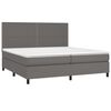 vidaXL Boxspring met matras en LED kunstleer grijs 200x200 cm