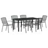 vidaXL Tuin eettafelset 7 pcs Antraciet Gepoedercoat staal