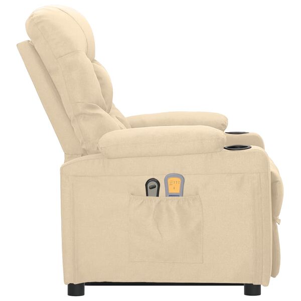 vidaXL Sta-op-massagestoel stof crèmekleurig