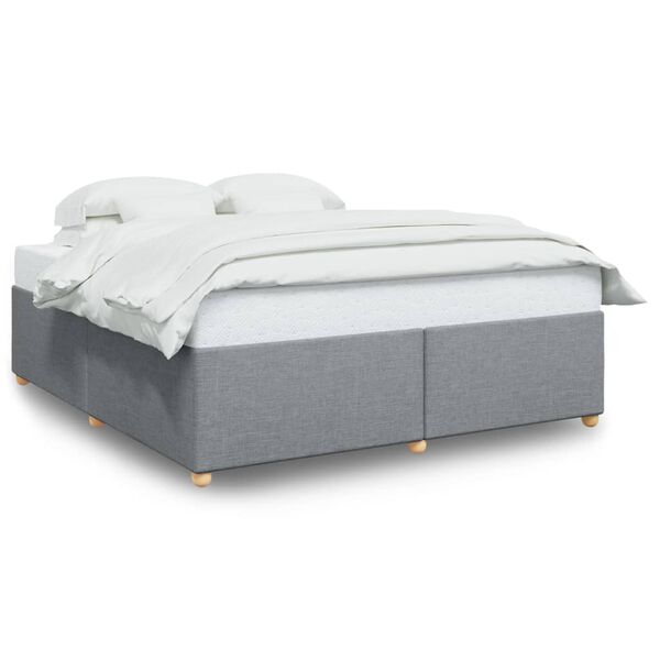 vidaXL Bedframe zonder matras stof lichtgrijs 200x200 cm