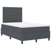 vidaXL LED Box Spring Bed Donkergrijs en Wit 120 x 190 cm Katoen Stof
