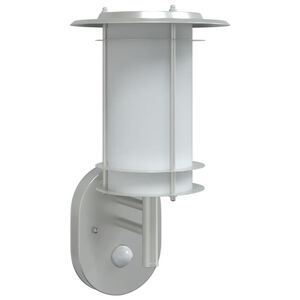 vidaXL Buitenwandlamp met sensor roestvrij staal zilverkleurig