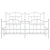vidaXL Bedframe met hoofd- en voeteneinde metaal wit 183x213 cm
