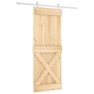 vidaXL Schuifdeur 80 x 210 cm Massief Grenenhout (Niet-Behandeld)