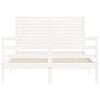 vidaXL Bedframe met hoofdbord massief hout wit 140x190 cm