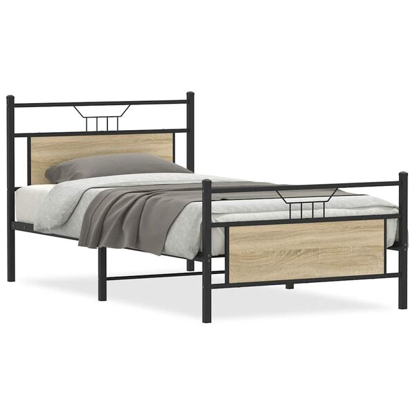 vidaXL Bedframe zonder matras hout sonoma eikenkleurig 100x200 cm
