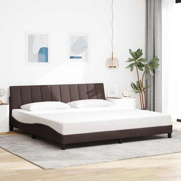vidaXL Bedframe zonder matras "Hanko" stof donkerbruin 200x200 cm