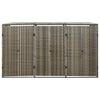 vidaXL Containerberging driedubbel 207x80x117 cm poly rattan grijs