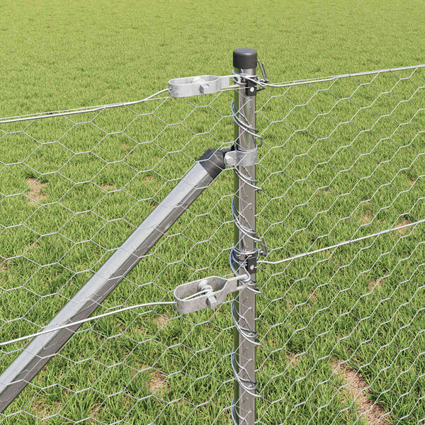 vidaXL Afrasteringspaal Zilver 10 x 0,6 m (36 mm gaas) Staal