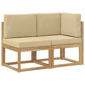 vidaXL Outdoor Midden- en Hoeksalon 2 Stuk Wit Massief Acaciahout