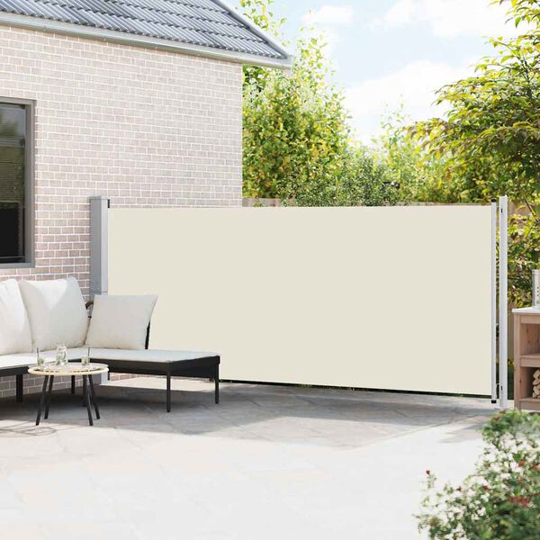 vidaXL Tuinscherm uittrekbaar 600x160 cm cr&egrave;me