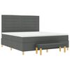 vidaXL Boxspring bed met matras Donkergrijs 180 x 200 cm Stof