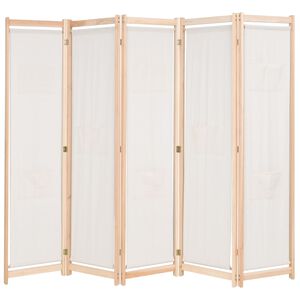 vidaXL Kamerscherm met 5 panelen 200x170x4 cm stof cr&egrave;me