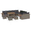 vidaXL Tuinbankenset 14 pcs Grijs poly rattan