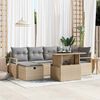 vidaXL Tuin Sofa Set met kussen met opslag 7 pcs Beige Poly riet