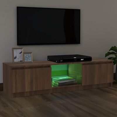 vidaXL Tv-meubel met LED-verlichting 120x30x35,5 cm bruin eikenkleur