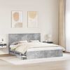 vidaXL Bedframe met lade Beton Grijs 200 x 200 cm Ingenieurshout