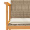 vidaXL Tuinstoelen 2 st met kussens poly rattan en massief hout beige