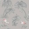 DUTCH WALLCOVERINGS Behang flamingo grijs
