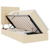 vidaXL Opslag bed met matras met hoofdeinde Cr&egrave;me 100 x 200 cm Stof