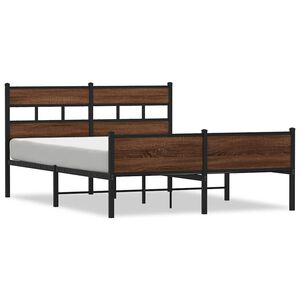 vidaXL Bedframe zonder matras metaal bruin eikenkleurig 160x200 cm