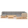 vidaXL 10-delige Loungeset met kussens massief grenenhout