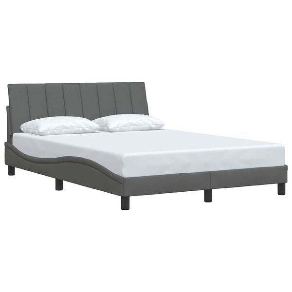 vidaXL Bedframe zonder matras "Hanko" stof donkergrijs 140x190 cm