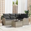 vidaXL Tuin Sofa Set met opslag 5 pcs Grijs poly rattan