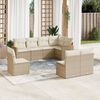 vidaXL 8-delige Loungeset met kussens poly rattan beige