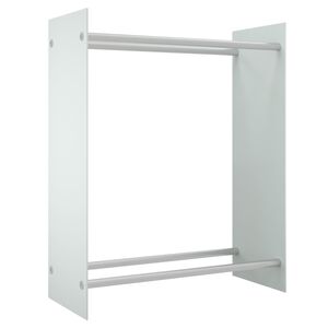 vidaXL Haardhoutrek 80x35x100 cm gehard glas wit