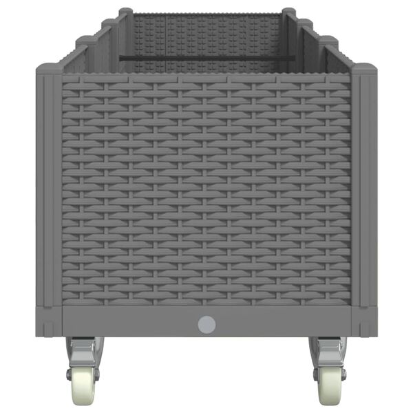 vidaXL Plantenbak met wielen 240x50x54 cm polypropeen lichtgrijs