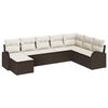 vidaXL Bankstel 8 st Bruin en wit poly rattan