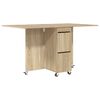 vidaXL Eettafel 140 x 80 x 77 cm Bewerkt hout Sonoma Eiken Rechthoekig