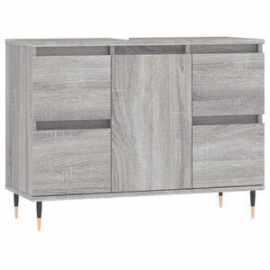 vidaXL Badkamerkast 80x33x60 cm bewerkt hout grijs sonoma eikenkleurig