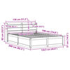 vidaXL Bedframe met hoofdbord massief grenenhout 120x190 cm
