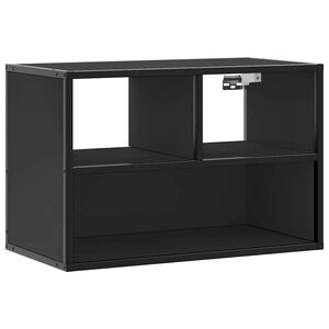 vidaXL Tv-meubel 60x31x39,5 cm bewerkt hout en metaal zwart