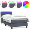 vidaXL Boxspring met matras en LED fluweel donkergrijs 100x220 cm