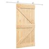 vidaXL Schuifdeur Natuurlijk en Wit 100 x 210 cm Massief grenenhout